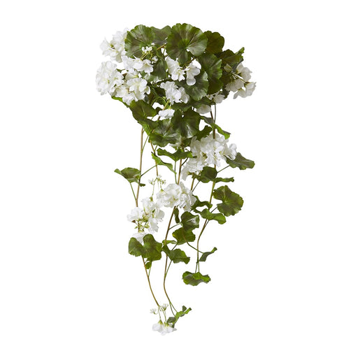 Artificial outdoor white geranium bush 86cm
