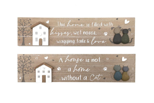 Cat and dog themed wall hanger 40x10cm