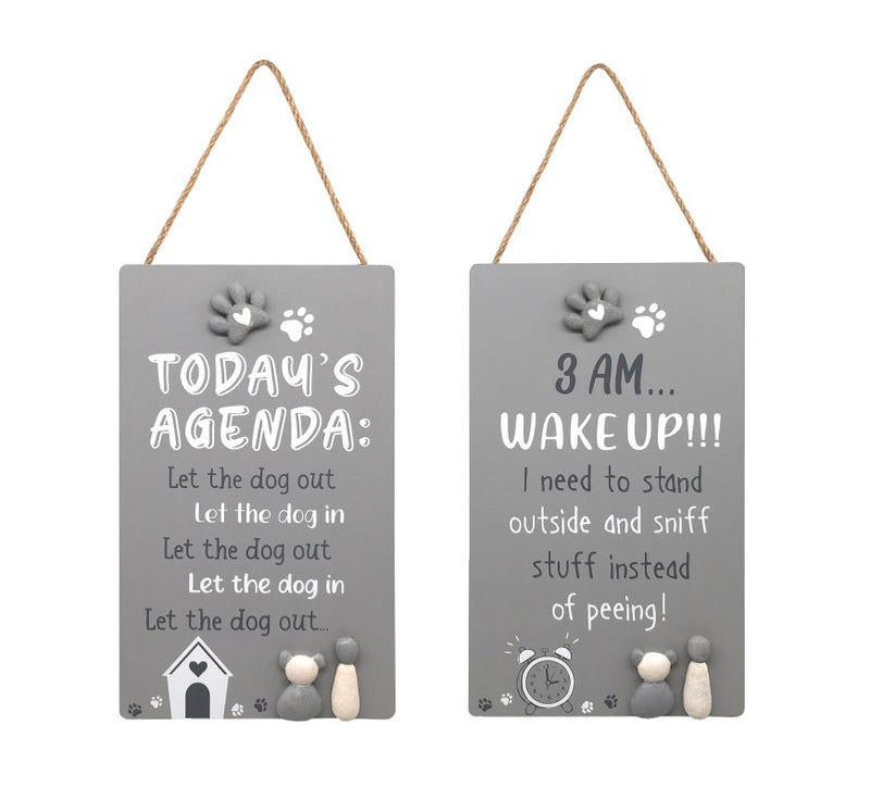 Assorted funny dog wording plaque 25x15cm