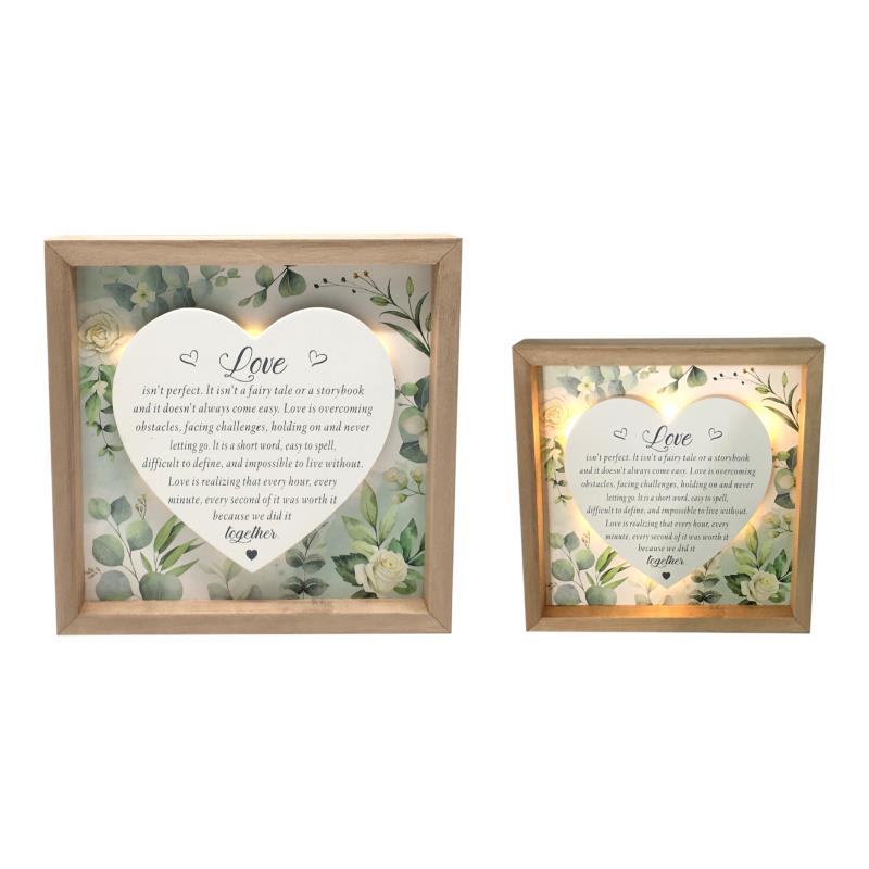 Inspirational light-up decorative frame 23x23cm