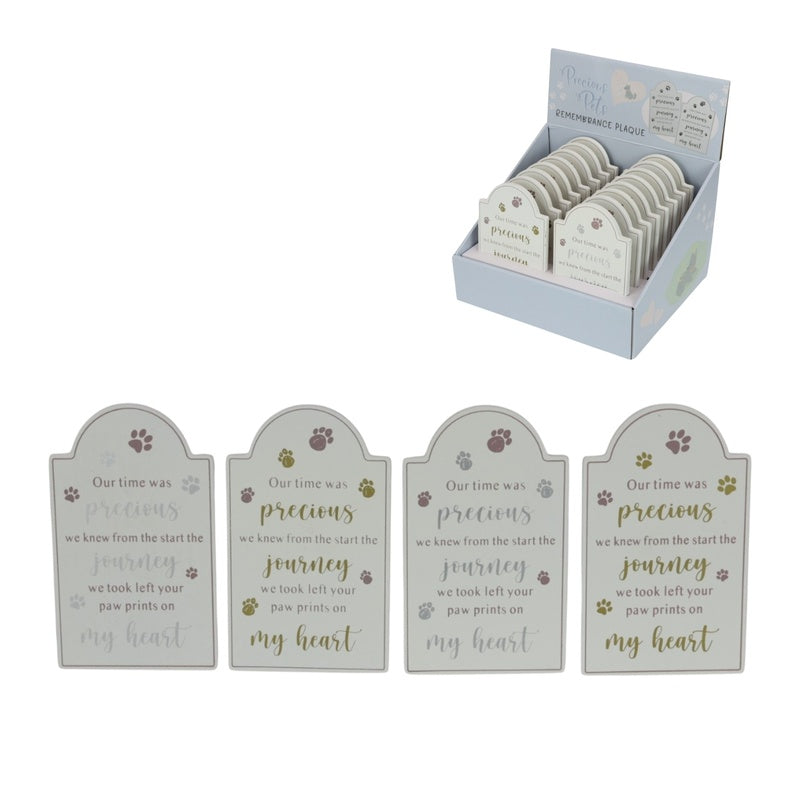 Assorted memorial cat and dog plaque 15x9cm
