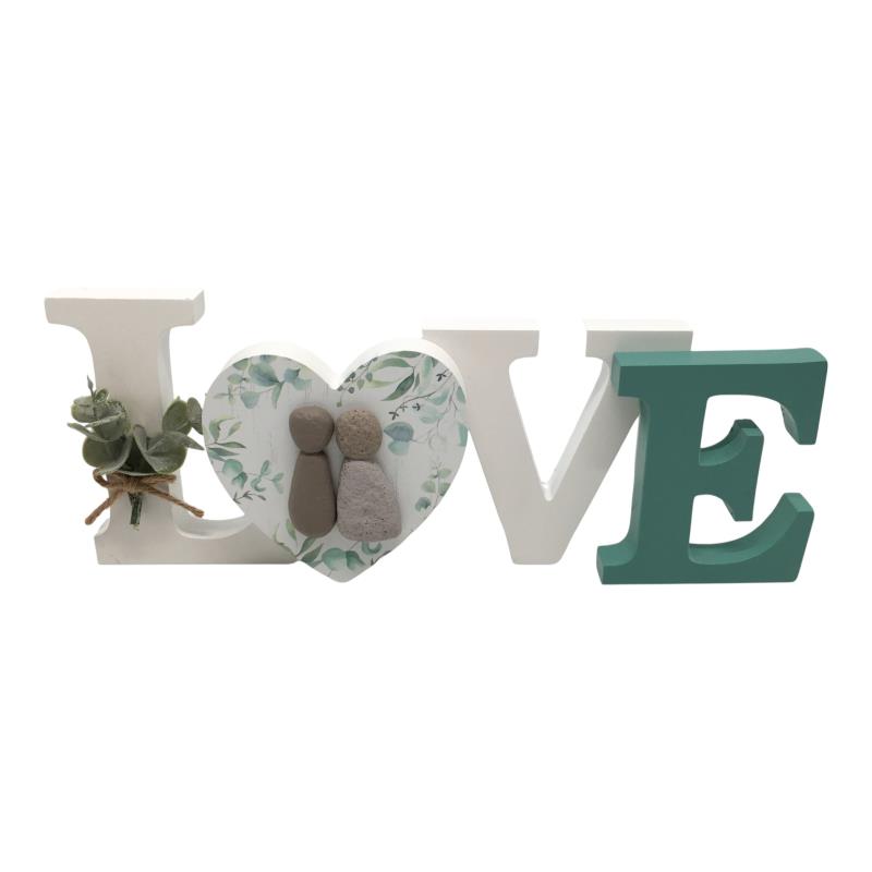 Love plaque with rock couple design 31x12cm