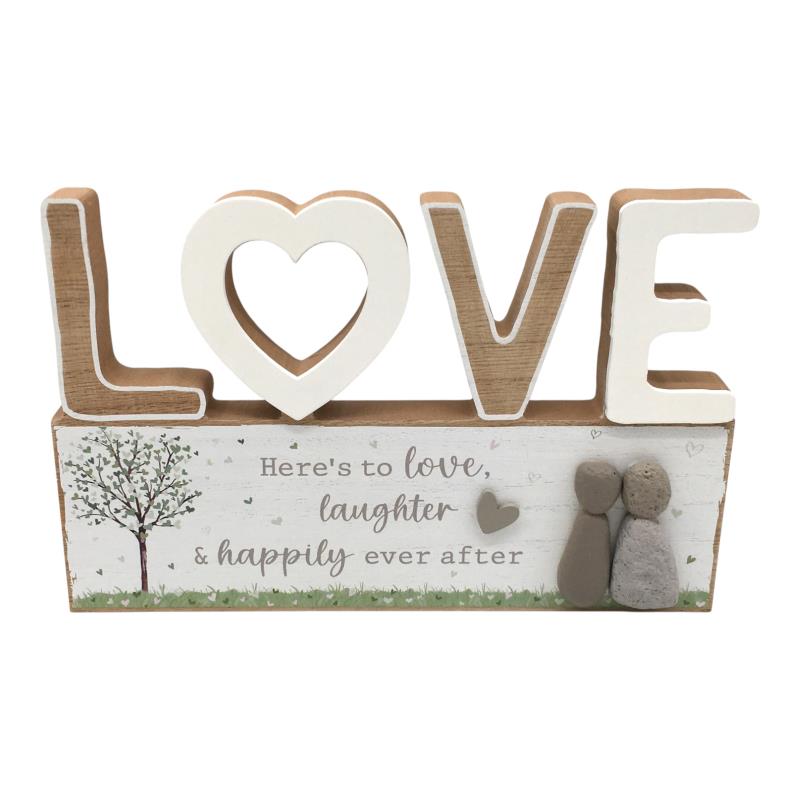 Love plaque with rock couple design 25x16cm