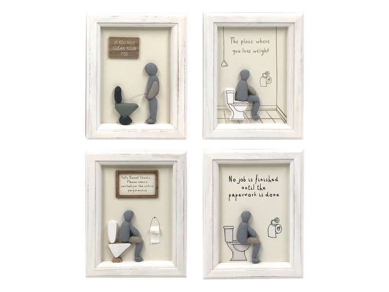 Bathroom wall plaque with funny text