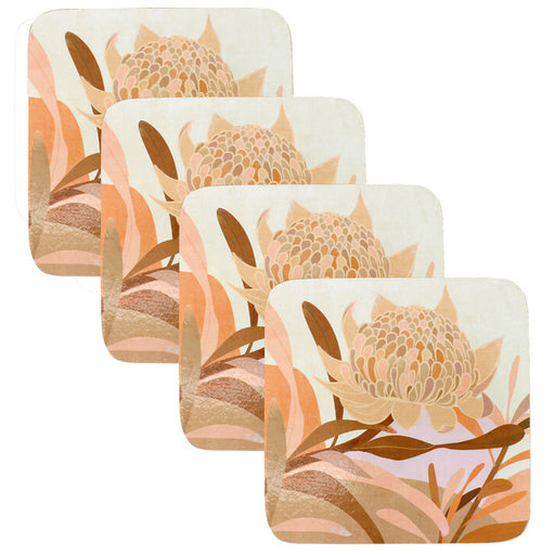 Protea flower coasters set of 4