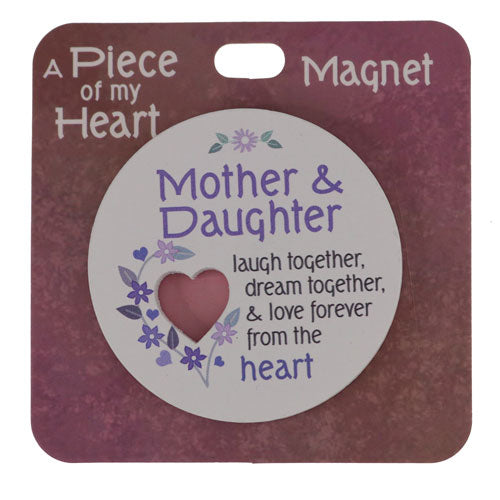 Fridge magnet with mother daughter sentiment and elegant type