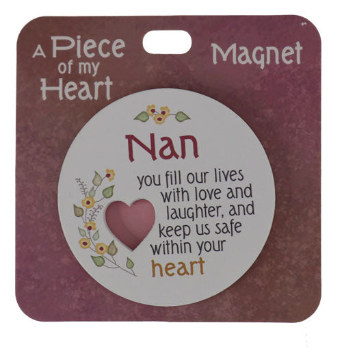 Sentimental fridge magnet for Nan with clear text