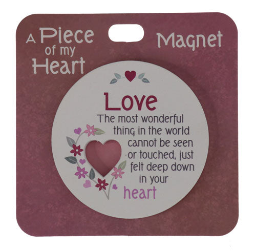 Keepsake fridge magnet with love themed quote