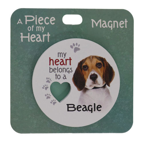 Beagle dog fridge magnet with bold lettering