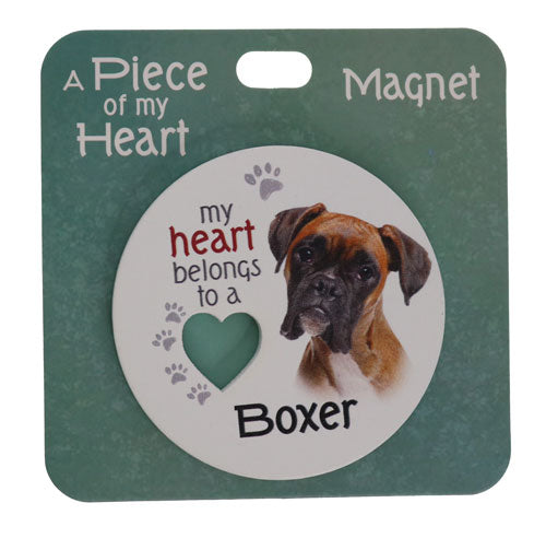 Boxer dog themed fridge magnet with bold print