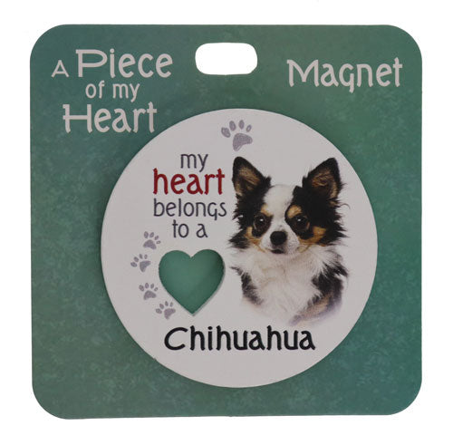 Long-haired Chihuahua magnet gift for dog lovers.