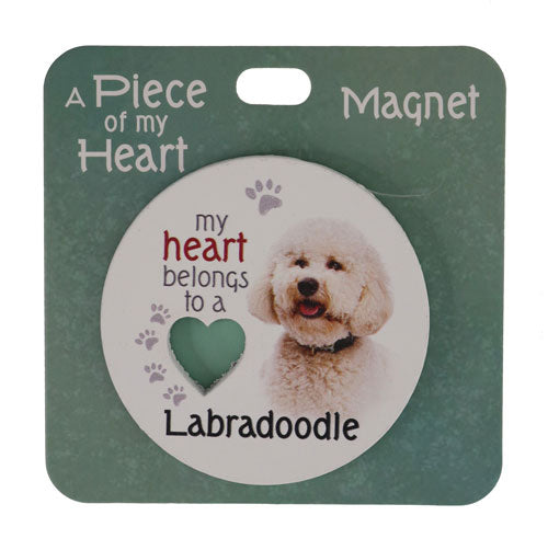 Cute Labradoodle dog magnet for pet lovers.