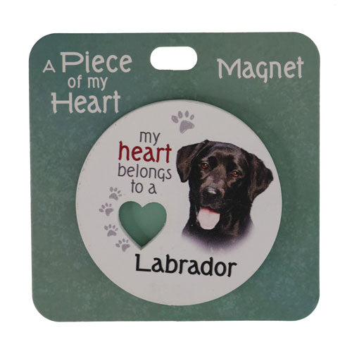 Black Labrador magnet with realistic design.