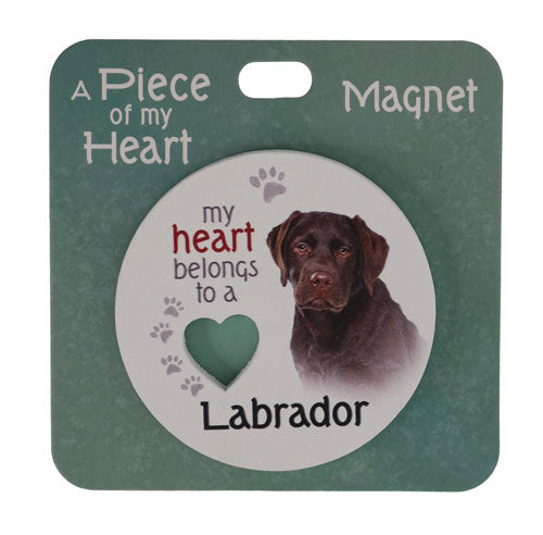 Chocolate Labrador magnet collectible for dog enthusiasts.