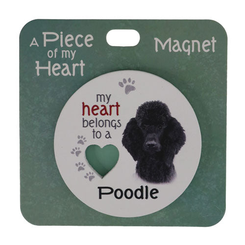 Black Poodle themed fridge magnet