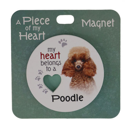 Brown Poodle themed fridge magnet