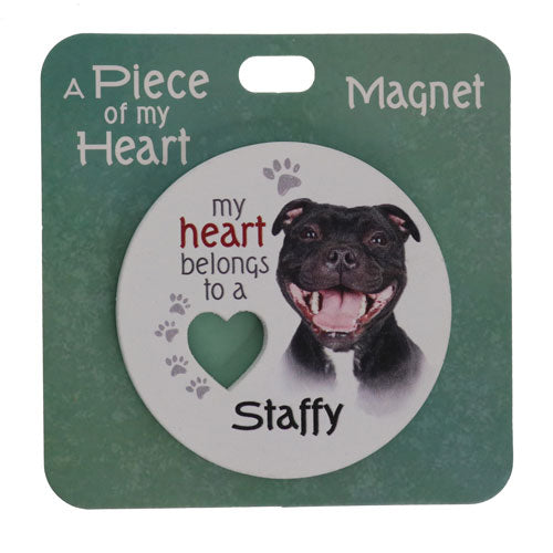 Staffordshire Bull Terrier themed fridge magnet