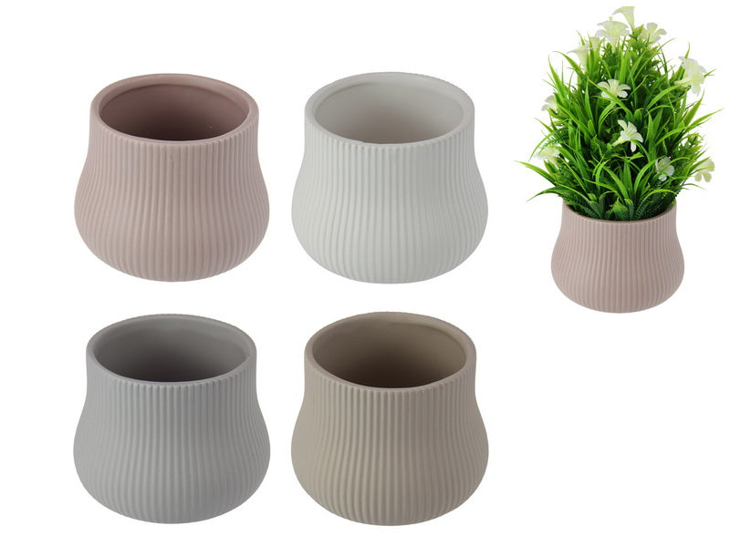 18CM RIPPLE POT ON BASE 4 ASSTD