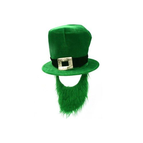 St Patrick top hat with costume beard