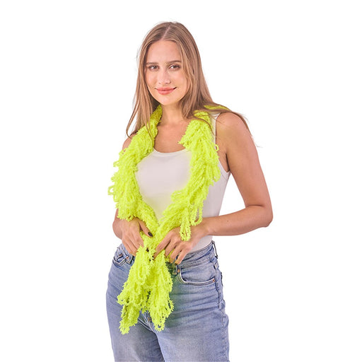 Yellow polyester feather-style boa 150cm