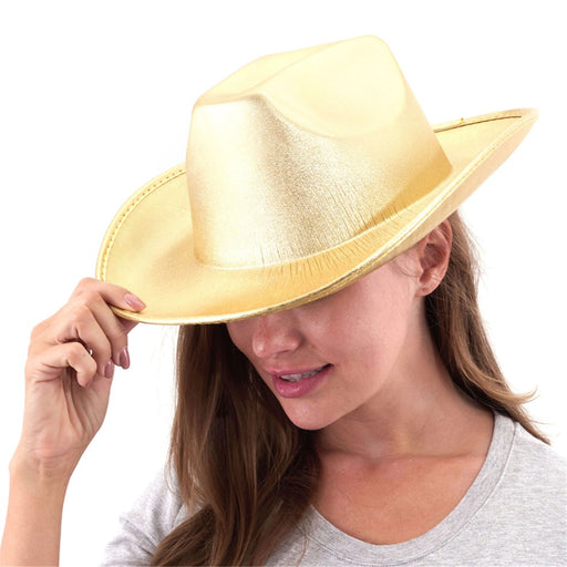 Gold cowboy hat for party costume styling
