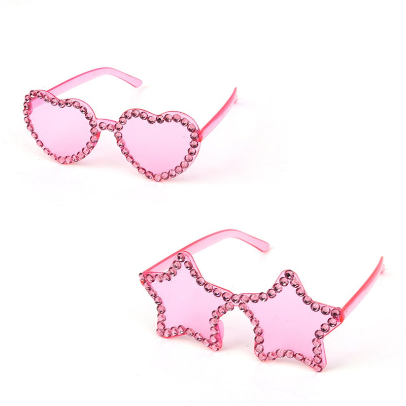 Pink party glasses with diamante studs