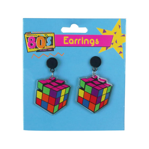 Rubiks cube costume earrings