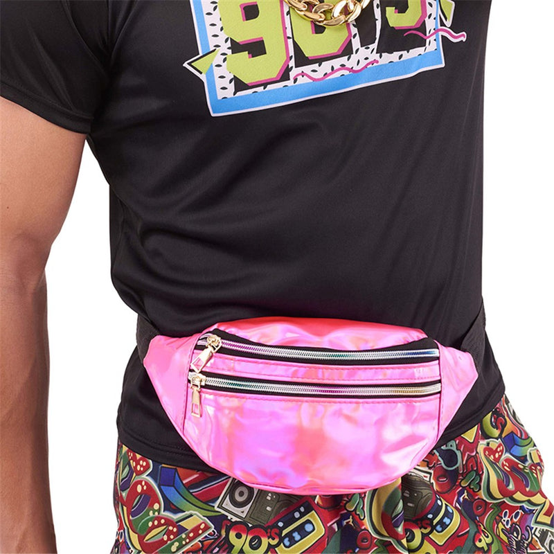 Iridescent pink bum bag