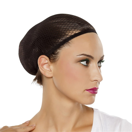 Hair net for securing hair under wigs