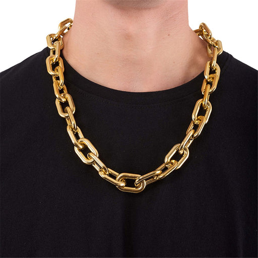 Chunky big link gold necklace accessory