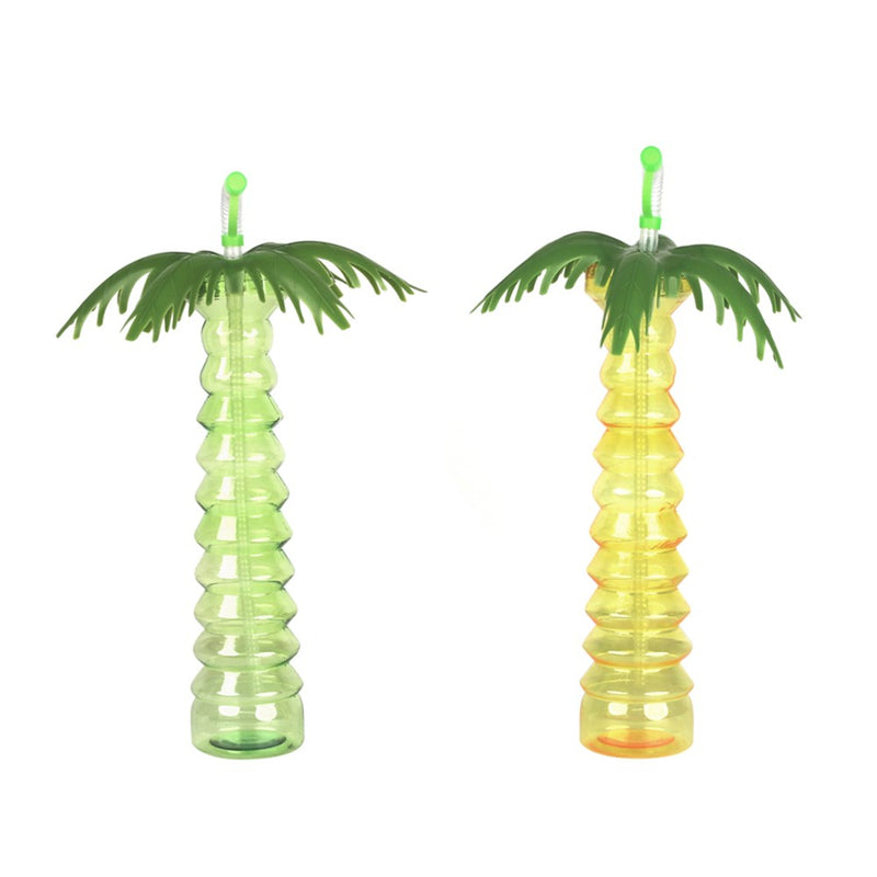 Palm tree shaped cup with straw