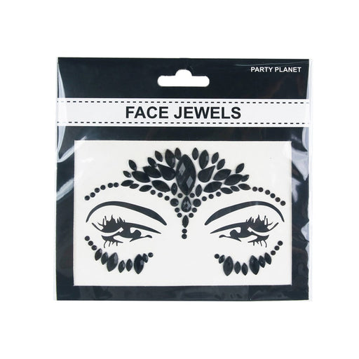 Stick-on black face jewels for costume makeup