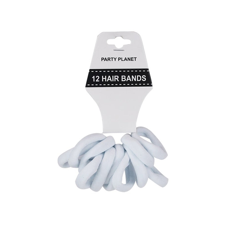 Crisp, uncolored stretchy tress tamers in a multi-pack
