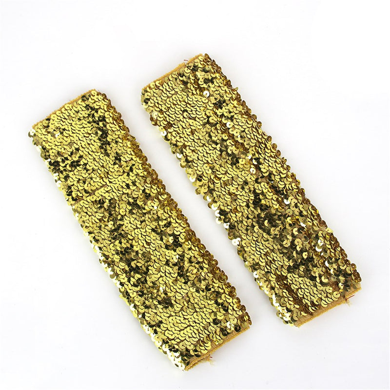 Gold sequin arm sleeves for costume glamour
