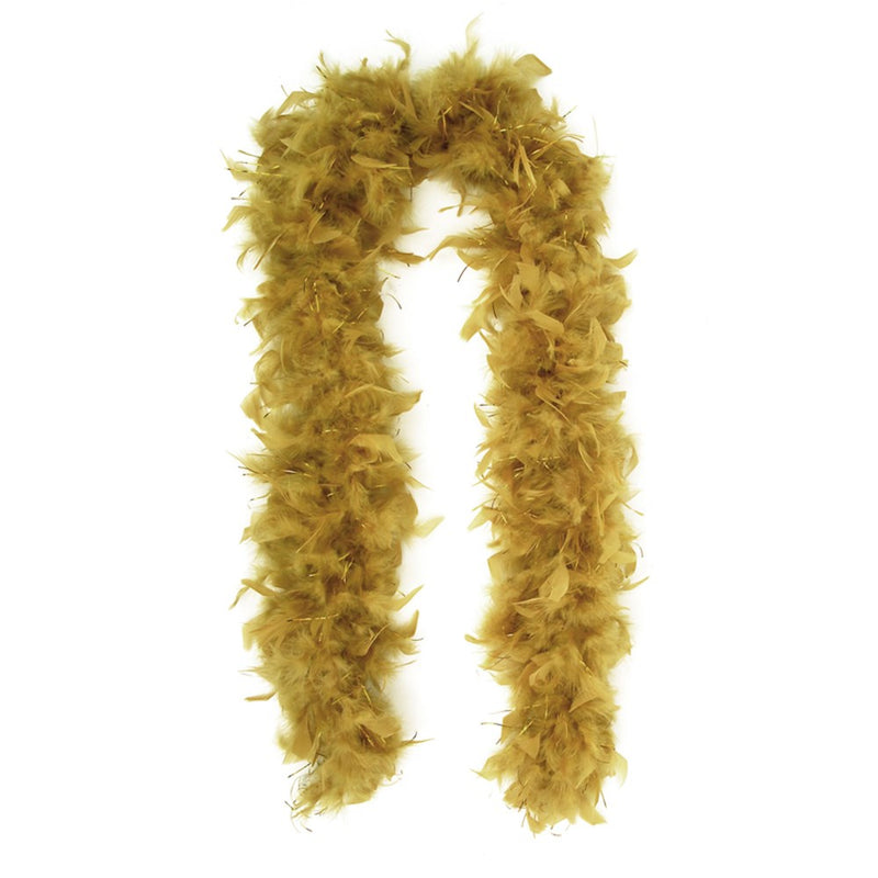 Gold feather boa with tinsel