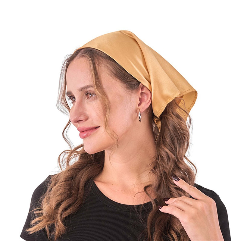 Printed gold bandana 50x50cm for themed styling