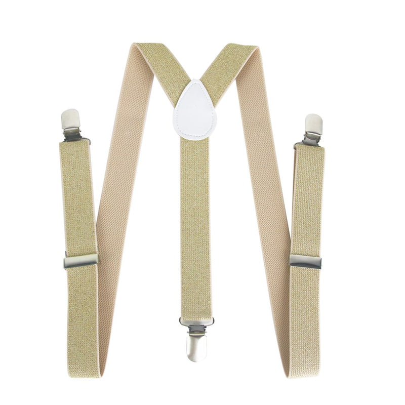 Metallic gold suspenders for costume and party wear