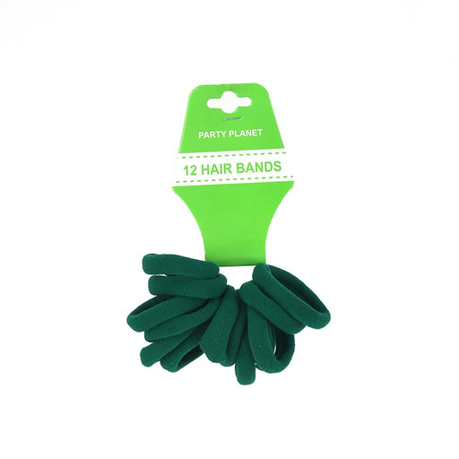 Emerald-colored stretchy tress tamers in a multi-pack