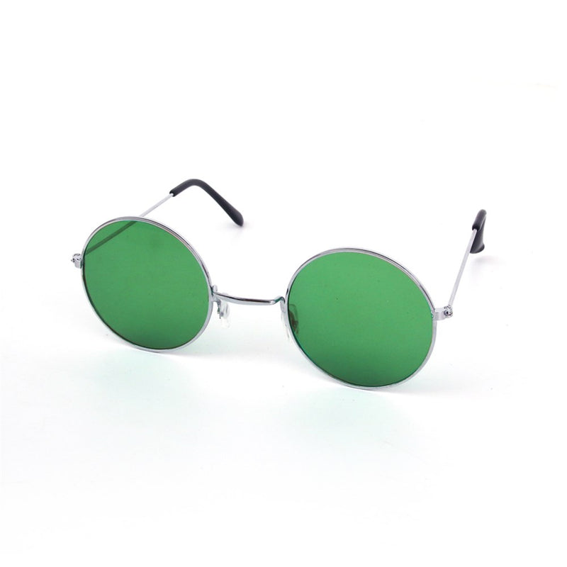 Green hippie style tinted party glasses