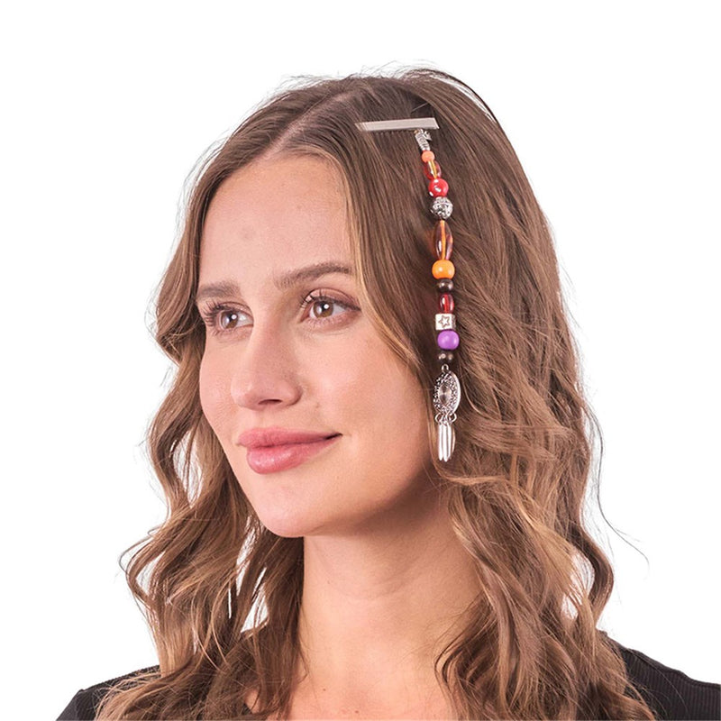 Hippie beaded hair clip