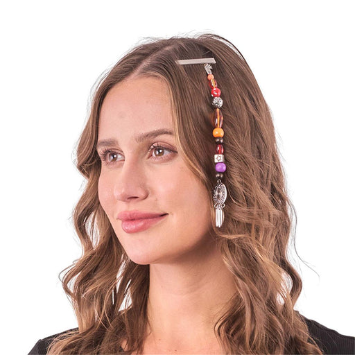 Hippie beaded hair clip