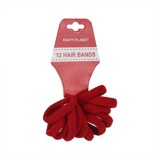 Crimson hued stretchy tress tamers in a multi-pack