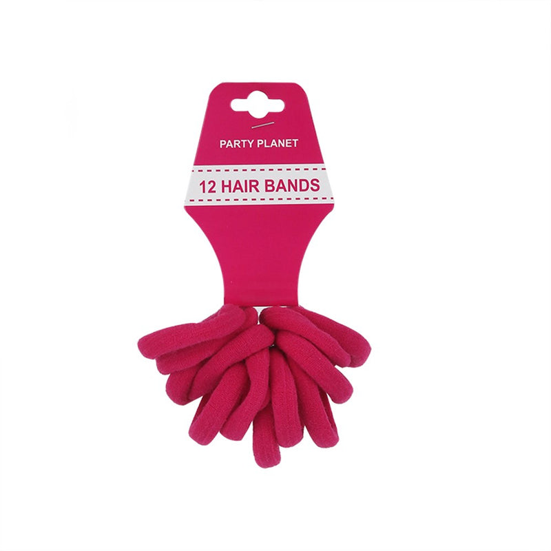 Vibrant magenta stretchy tress tamers in a multi-pack