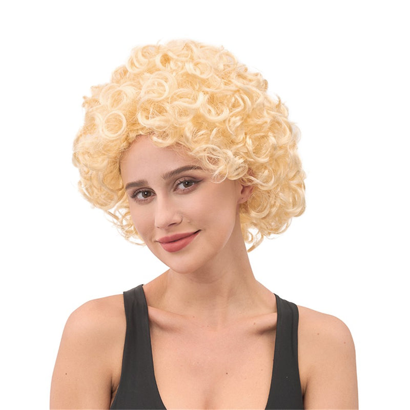 Blonde curly 50s style wig
