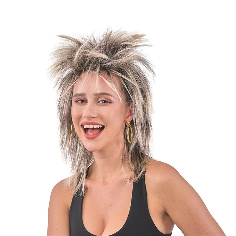 80s rock queen wig with bold stage style