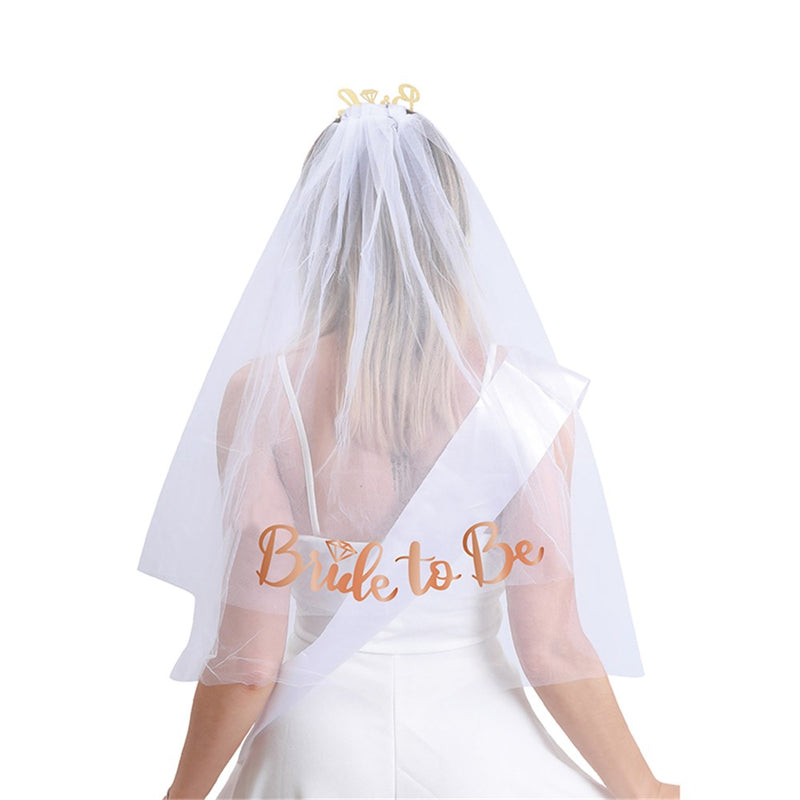 Rose gold bride to be veil