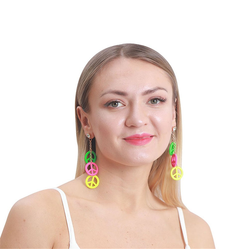 Peace sign costume earrings