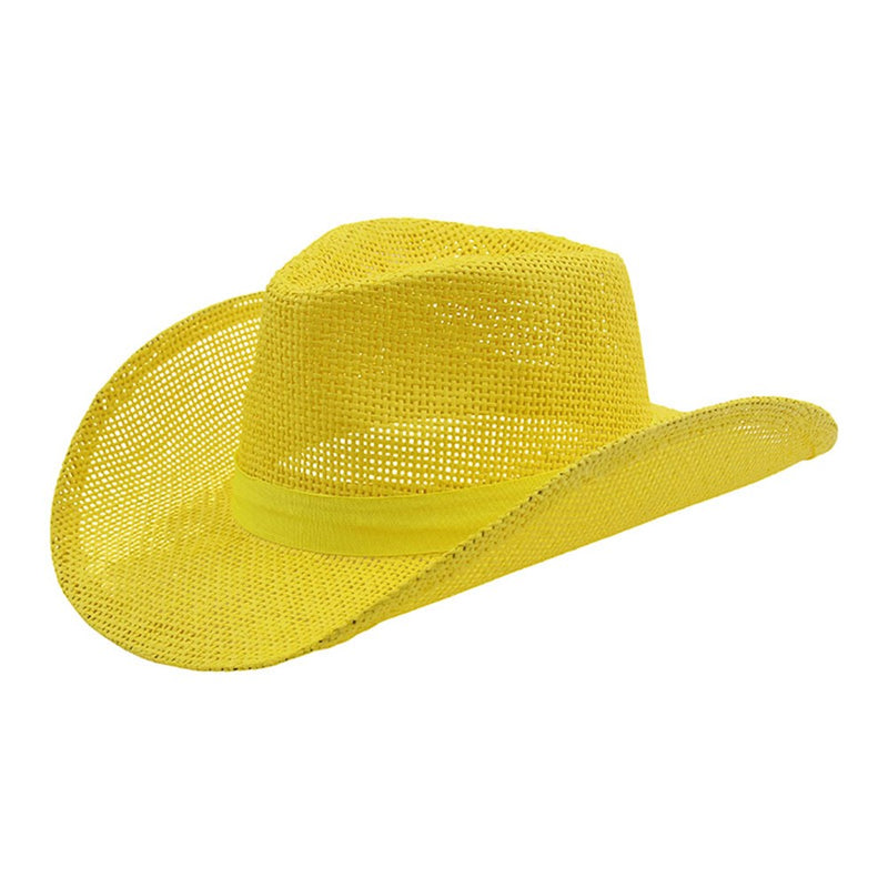 Yellow burlap cowboy hat