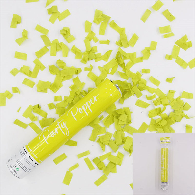 Yellow confetti party popper 28cm