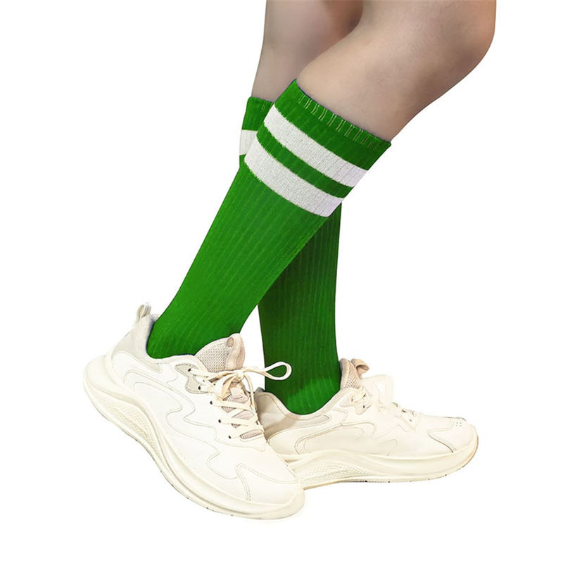 Green striped knee high costume socks